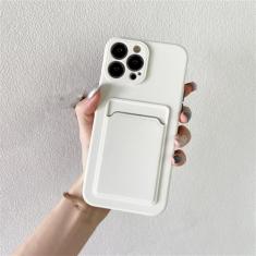 Capa de telefone de silicone macio para iPhone 14 11 12 13 Pro Max XR X XS Max 6 6S 7 8 Plus SE 2020 12 Mini 13Pro Capa para porta-cartões, branca, para iPhone 13
