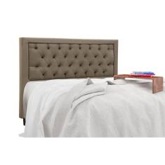 Cabeceira Cama Box Estofada King King Baronesa Plus Suede Marrom Taupe - Simbal