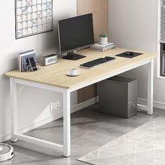 Mesa de computador, mesa de escritório simples e moderna, escrivaninha de estudo, mesa de jogos para PC de trabalho resistente, mesa de trabalho ampla para escritório doméstico, branca, 120x