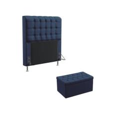 Kit Cabeceira Estofada Decorativa Rana 90 Para Cama de Solteiro e Calç