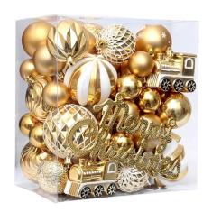 GarveeHome Enfeites de bolas de árvore de Natal de 64 quilates, decorações de bolas penduradas de árvore de Natal inquebráveis perfeitas para decoração de Natal e casamento, Natal