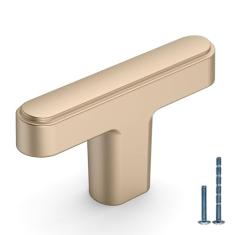 KNOKLOCK Pacote com 10 puxadores de armário de cozinha, maçanetas de cômoda douradas, champanhe, maçanetas de gaveta, puxadores de ferragens de armário de cozinha para gavetas de cômoda