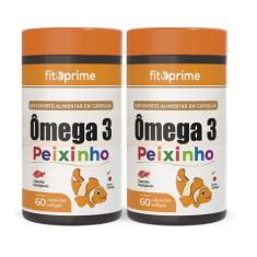 Kit 2 Ômega 3 Peixinho Mastigável Sabor Cereja 60 Cápsulas - Fitoprime