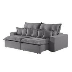 Sofá 3 Lugares Retrátil e Reclinável Linho M-144 Martins - Martins Est