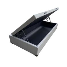 Cama Box Baú Solteiro Linhão Cinza Com Pistão A Gás - Suíte Imperial