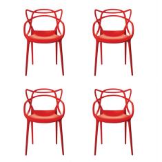Conjunto de 4 Cadeiras Allegra Vermelha