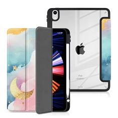 Batianda Capa projetada para iPad 10ª geração 27.7 cm 2022 [suporte de lápis embutido] capa à prova de choque com capa traseira transparente transparente TPU amortecedora automática