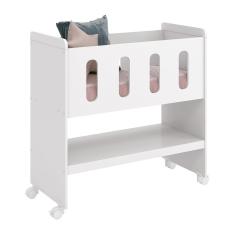 Mini Berço Zain 3 Em 1 Branco Brilho Com Colchão - Reller Móveis