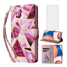 Capa carteira compatível com iPhone 14 Pro Max de 6,7 polegadas, protetor de tela de vidro temperado, capa de couro com suporte de cartão para iPhone14promax 5G i Phone14Max Plus, iPhone14 ProMax,