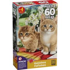 QUEBRA-CABEÇA Cartonado Gatinhos Fofinhos 60 Peças - GROW