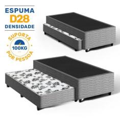 Cama Box com Auxiliar de Espuma Bicama Unique Solteiro 88cm - Lucas Co