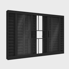 Janela de Alumínio Veneziana 120x150cm 6 Folhas com Grade Lucasa