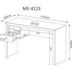 Escrivaninha 2 Gavetas Me4123 Tecno Mobili Nogal