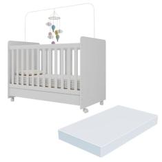 Berço Americano 3 em 1 com Colchão Incluso e Rodízios Bambino Multimóv