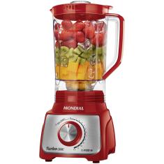 Liquidificador Mondial Turbo L-1100 3L 1100W 12 Velocidades Vermelho/Inox