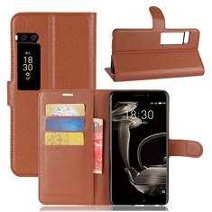 Capa carteira MEIZU Pro 7 Plus, capa carteira flip de couro PU premium com compartimento para cartão, suporte e fecho magnético [capa interior à prova de choque de TPU] Compatível com MEIZU Pro 7 Plus