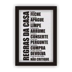 Quadro Placa Decorativa Mdf Regras Da Casa Com Moldura
