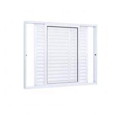 Janela de Aluminío Veneziana 120x150cm 3 Folhas Móveis Lucasa Eccellen