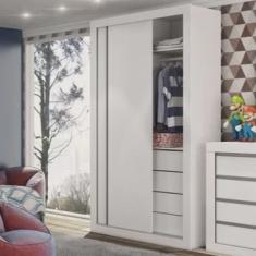 Guarda-Roupa Solteiro 2 Portas de Correr 4 Gavetas News