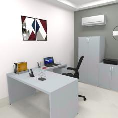 Mesa Reta Natus 40mm 160 Bramov Móveis Cinza Cristal