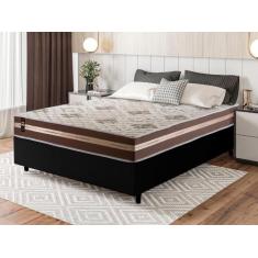 Conjunto Cama Box Espuma Espuma Chicago Marrom Casal 138x188x57 - King
