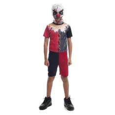 Fantasia De Halloween Infantil Masculina Palhaço IT A Coisa Com Máscar