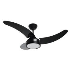 Ventilador De Teto Búzios Max Led Tron Preto 3 Pás