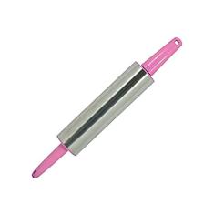 Rolo De Massa Inox Com Cabo Giratório 35Cm Rosa- FRATELLI