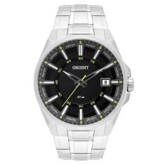 Relógio ORIENT masculino prata preto analógico MBSS1313 PFSX