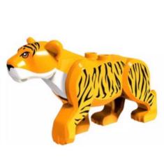 Boneco Blocos De Montar Tigre Animal Floresta