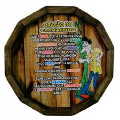 Quadro Tampa De Barril Madeira Rústica Oração Do Cachaceiro - Retrofen