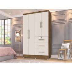 Roupeiro / Guarda Roupas / Armário TOK 1.20m 4 Portas Puxadores Cromad