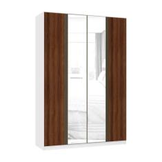 Guarda Roupa 4 Portas 159,2 Cm Branco Com Nogueira Dourado - LUCIANE