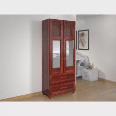 Guarda-roupa Solteiro com Espelho 4 Portas 2 Gavetas Teresina