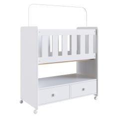 Mini Berço Moises Com Colchao 2 Gavetas By511 Branco Comm Branco