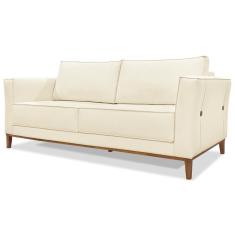 Sofa Balli 2 Lugares 190cm Pes Madeira Linho 222 Perola Ezz Perola