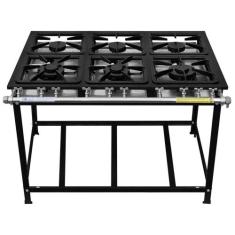 Fogão Serv Kenok 6 Bocas 3 Duplas Baixa Pressão FBSE6B.813