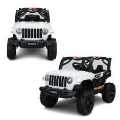 Carrinho Elétrico Infantil Mini Jipe Branco Controle 2 Em 1