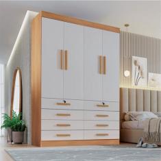 Guarda Roupa Solteiro MDF 4 Portas 8 Gavetas Marselha Plus - D Doro