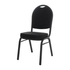 Cadeira Empilhável Auditório Hoteleira Hotel Fixa Preta