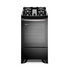 Fogão a Gás de Piso 4 Bocas Electrolux em Inox com VaporBake - FE4GP - Preto