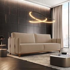 Sofá 3 Lugares Linho 236 Cm Dubai Cinza