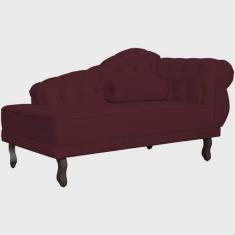 Sofá Chesterfield Elisabeth Divã 1,60m- Veludo Bordo / decoração, sala, consultório, psicólogo
