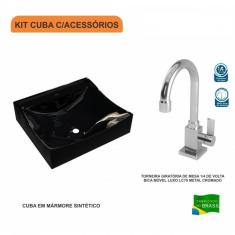 Kit Cuba Q440 Com Torneira Luxo 1195 Metal 1/4 Volta
