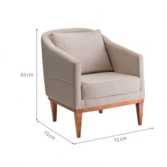 Poltrona Em Linho Requadro Agatha Sofani Bege/natural