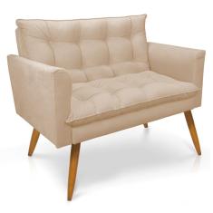 Namoradeira 2 Lugares Olivia Suede Pallazio Bege