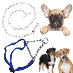 Coleira Cao Cachorro Ajustavel Semi Enforcadora Aço Zincado