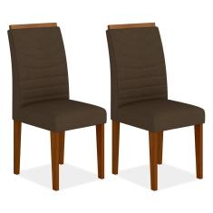 Kit 02 Cadeiras Lima Wood Cinamomo/ Marrom - Moveis Arapongas