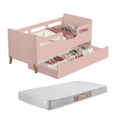 Cama Infantil Montessoriana pés de madeira Proteção Lateral Cecilia Au