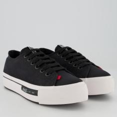 Tênis Coca Cola Daytona Canvas Plataforma Feminino Preto-Feminino